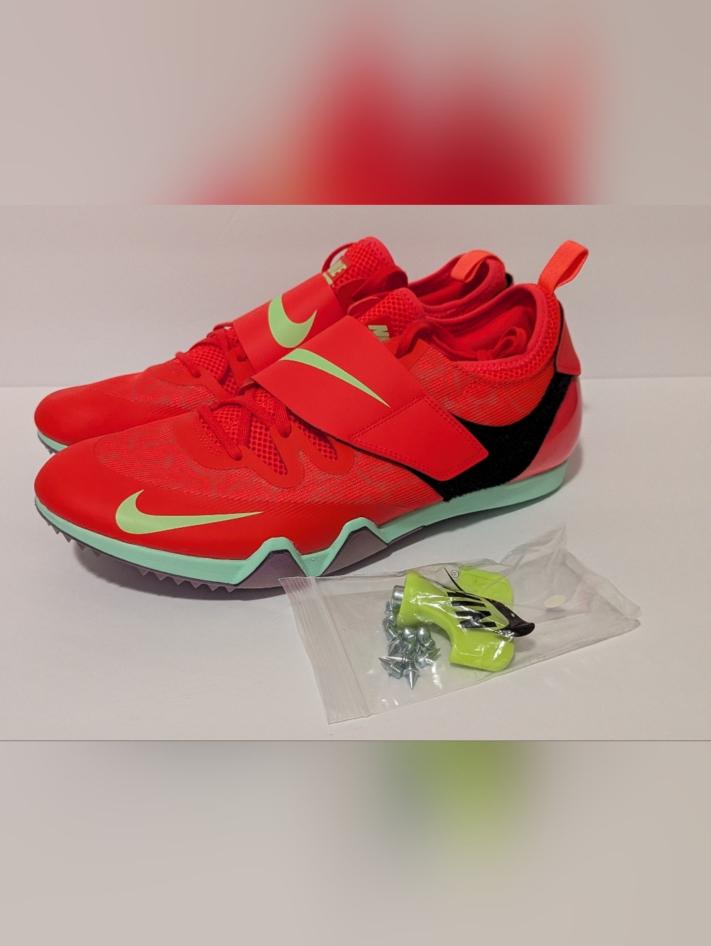 Nike Pole Vault Elite FZ9649-600 Track Spikes Bright Crimson Mens 12.5 NEW